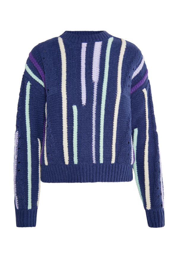 IZIA IZIA Пуловер 'Hoona'  светлобежово / светлосиньо / тъмносиньо / светлолилаво