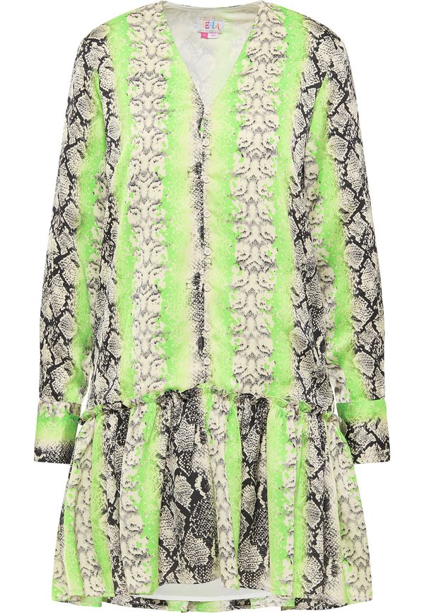 IZIA IZIA Рокля тип риза  бежово / киви / черно