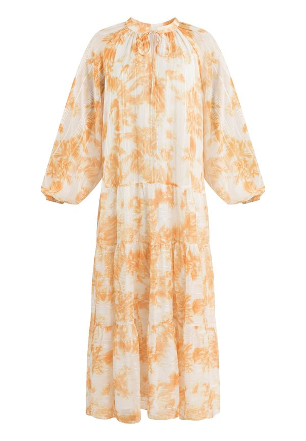 IZIA IZIA Рокля тип риза  оранжево / бяло