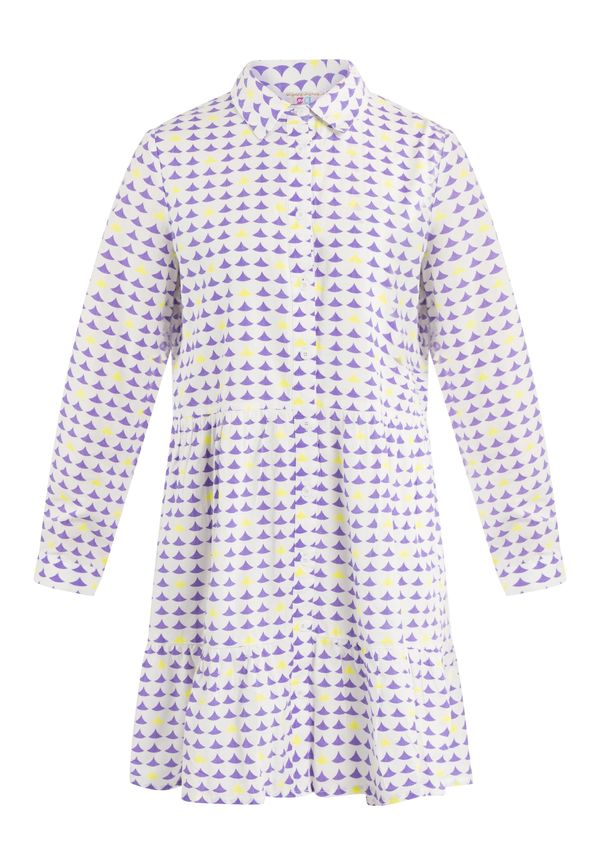IZIA IZIA Рокля тип риза  жълто / лилав / бяло