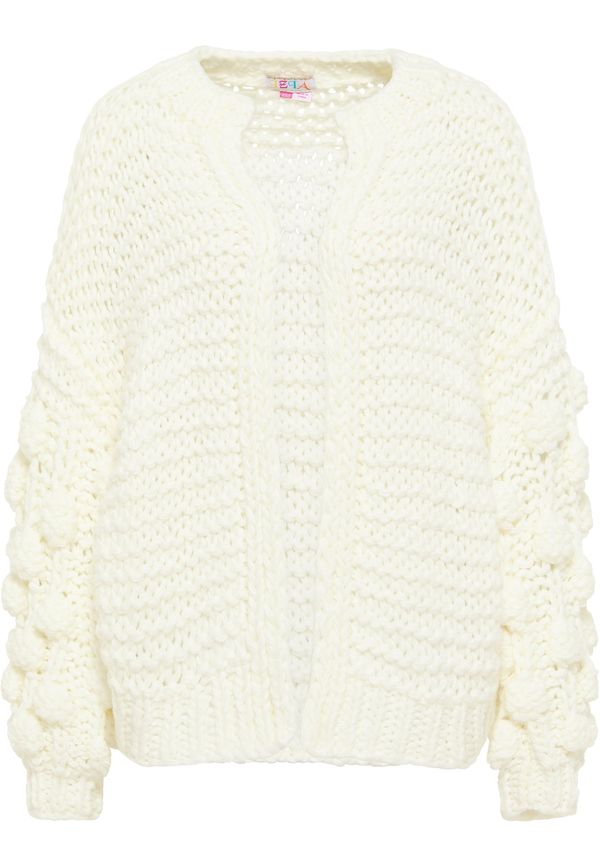 IZIA IZIA Свободна плетена жилетка  бял памук