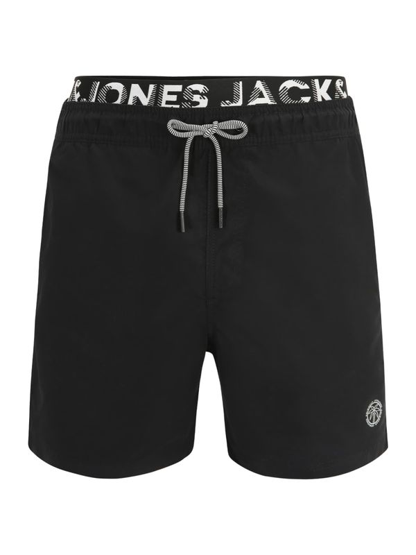 JACK & JONES JACK & JONES Бански къси панталонки 'Fiji'  черно / бяло