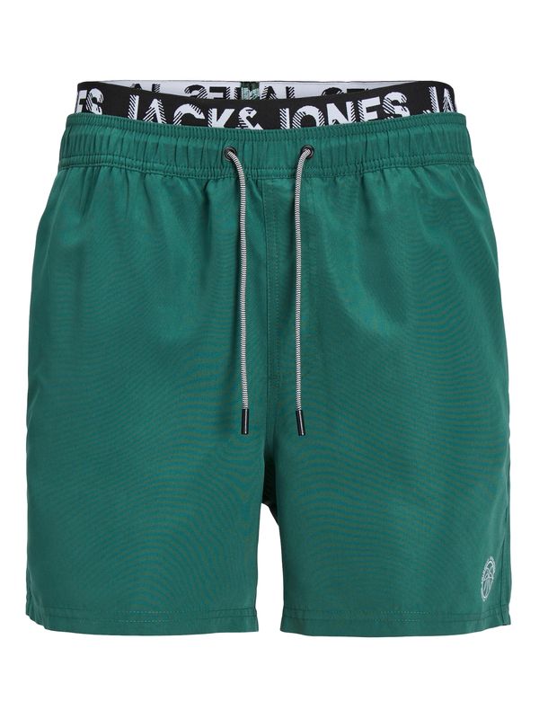 JACK & JONES JACK & JONES Бански къси панталонки 'FIJI'  сиво / тъмнозелено / черно