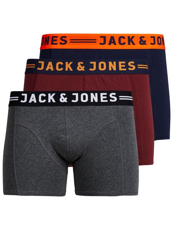 JACK & JONES JACK & JONES Боксерки 'Lichfield'  нейви синьо / оранжево / винено червено