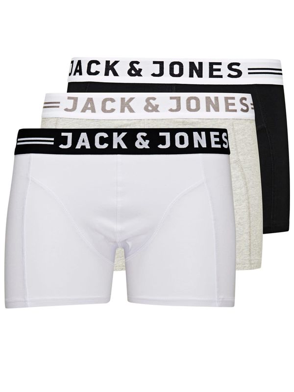 JACK & JONES JACK & JONES Боксерки 'Sense'  сепия / сив меланж / черно / бяло