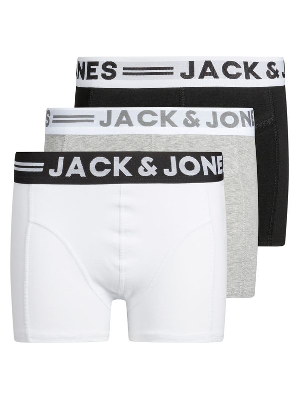 Jack & Jones Junior Jack & Jones Junior Долни гащи  сив меланж / черно / бяло
