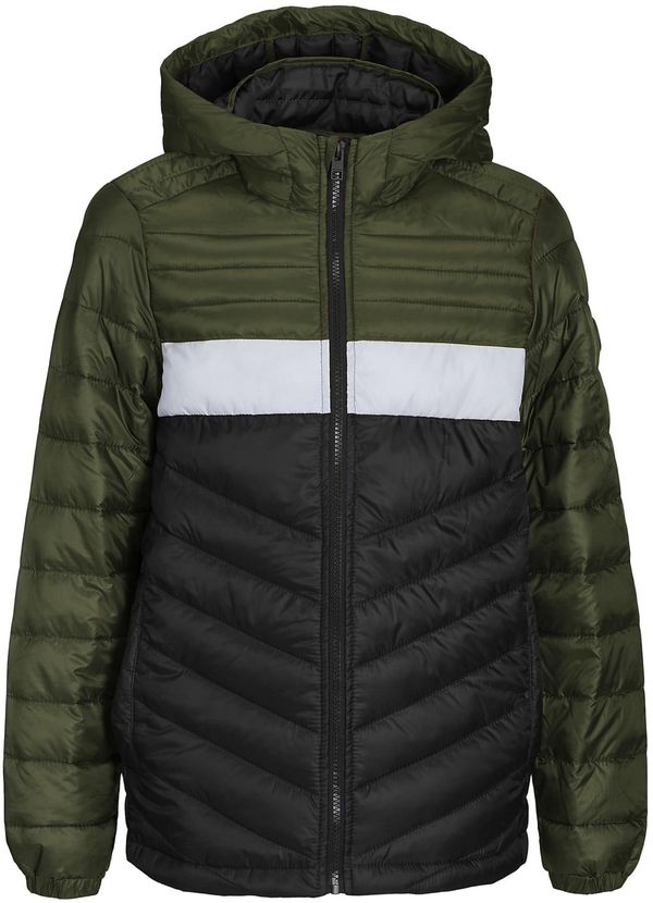 Jack & Jones Junior Jack & Jones Junior Преходно яке  елхово зелено / черно / бяло