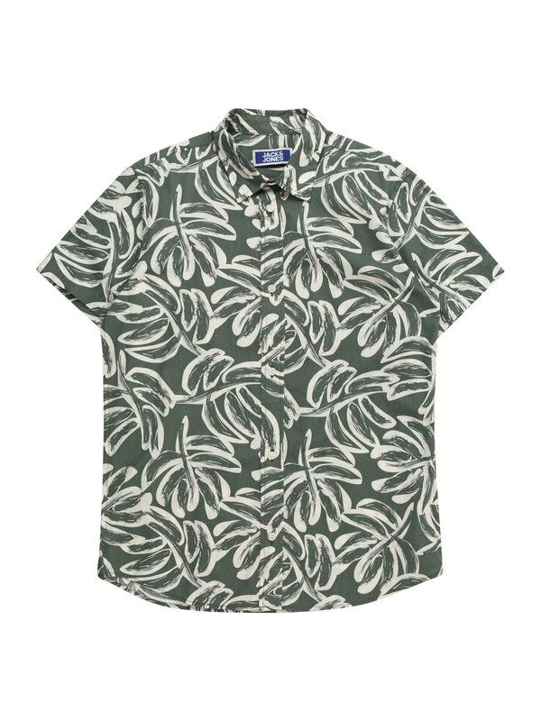 Jack & Jones Junior Jack & Jones Junior Риза 'Lafayette'  тъмнозелено / бяло