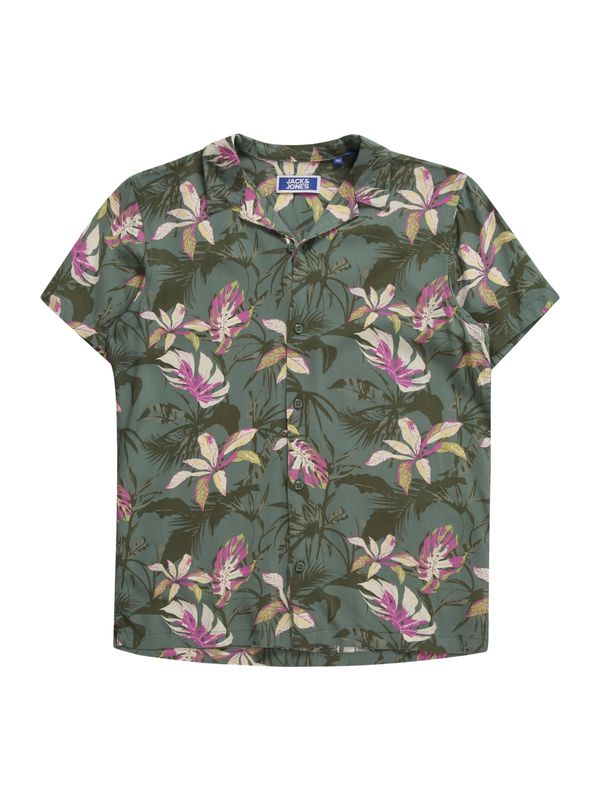 Jack & Jones Junior Jack & Jones Junior Риза 'LUKE TAMPA'  тъмнозелено / лилав / бяло