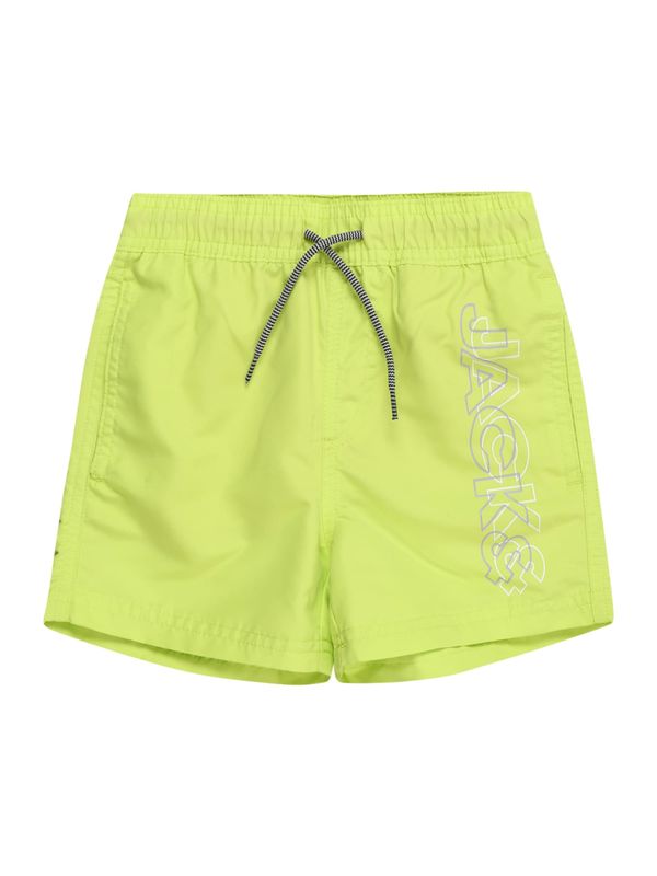 Jack & Jones Junior Jack & Jones Junior Шорти за плуване 'FIJI'  светлосиво / лайм / бяло