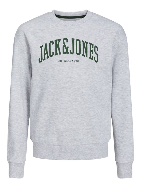 Jack & Jones Junior Jack & Jones Junior Суичър 'Josh'  сив меланж / елхово зелено