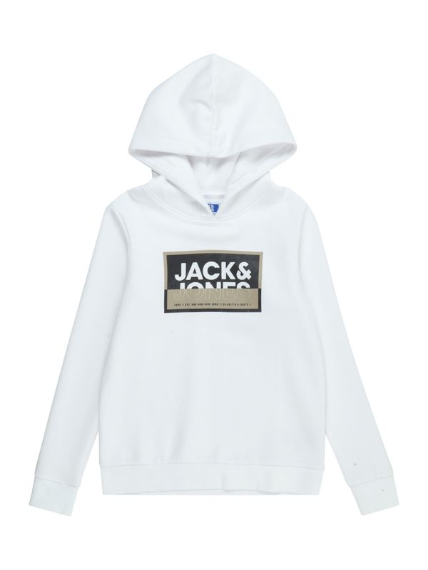 Jack & Jones Junior Jack & Jones Junior Суичър 'Logan'  светлокафяво / черно / бяло