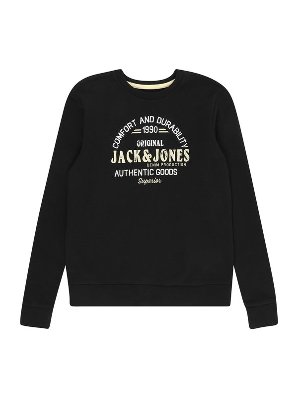 Jack & Jones Junior Jack & Jones Junior Суичър 'Minds'  пастелно жълто / черно / бяло