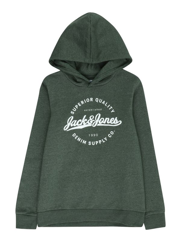 Jack & Jones Junior Jack & Jones Junior Суичър 'STANLI'  тъмнозелено / бяло