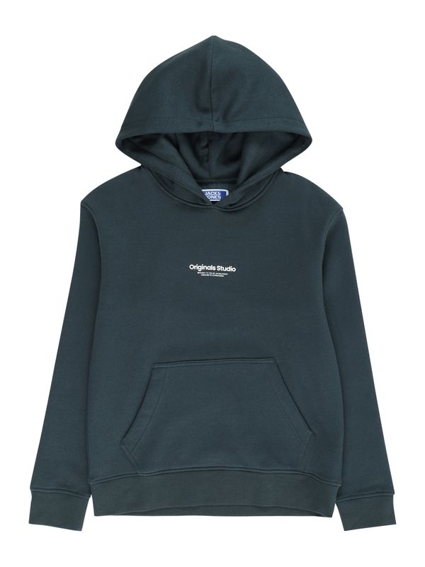 Jack & Jones Junior Jack & Jones Junior Суичър 'VESTERBRO'  смарагдово зелено / бяло