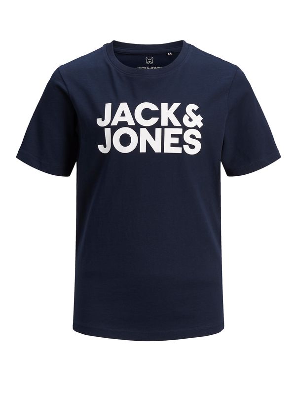Jack & Jones Junior Jack & Jones Junior Тениска 'Ecorp'  нейви синьо / естествено бяло