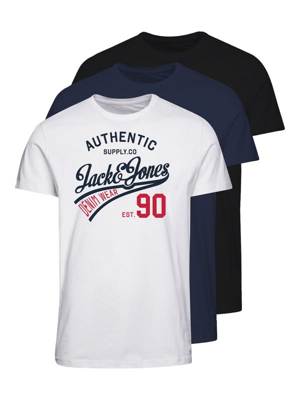 Jack & Jones Junior Jack & Jones Junior Тениска 'Ethan'  нейви синьо / червено / черно / бяло