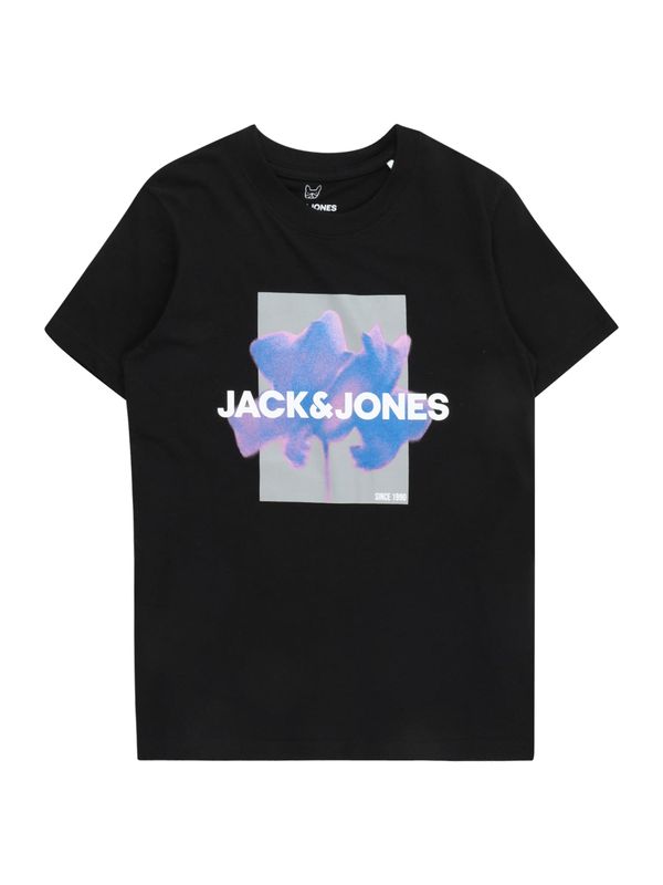 Jack & Jones Junior Jack & Jones Junior Тениска 'FLORALS'  синьо / лилав / черно / бяло
