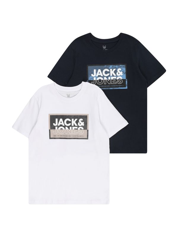 Jack & Jones Junior Jack & Jones Junior Тениска 'LOGAN'  нощно синьо / светлокафяво / черно / бяло