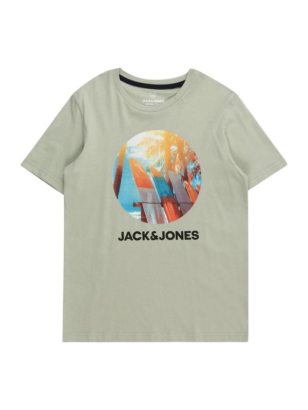 Jack & Jones Junior Jack & Jones Junior Тениска 'NAVIN'  циан / пастелно зелено / оранжево / черно