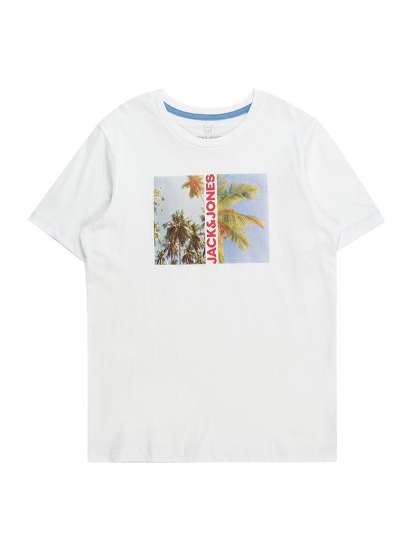 Jack & Jones Junior Jack & Jones Junior Тениска 'NAVIN'  светлосиньо / зелено / червено / бяло