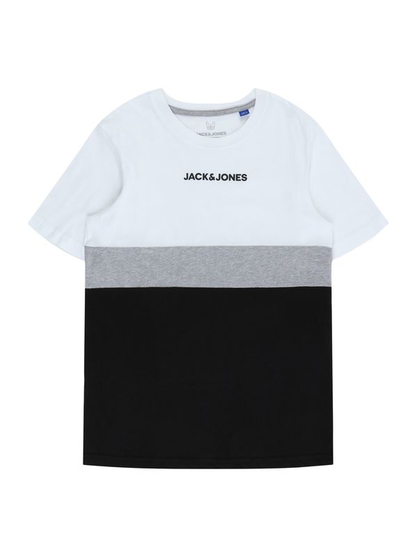 Jack & Jones Junior Jack & Jones Junior Тениска 'REID'  сиво / черно / бяло