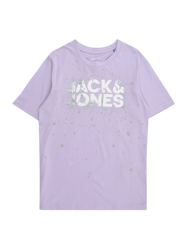 Jack & Jones Junior Jack & Jones Junior Тениска 'SPLASH'  пастелно зелено / лавандула / бяло