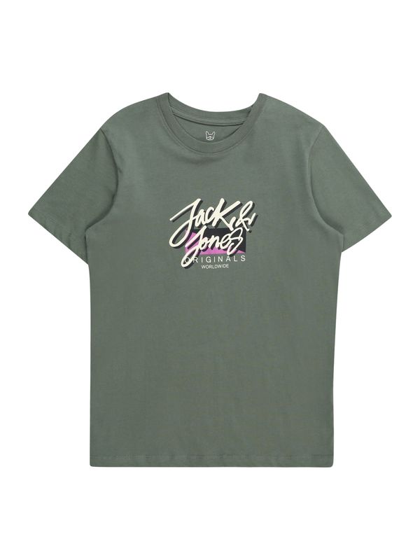 Jack & Jones Junior Jack & Jones Junior Тениска 'TAMPA'  тъмнозелено / лилав / черно / мръсно бяло