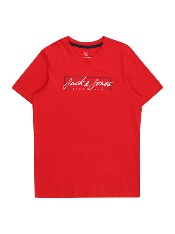 Jack & Jones Junior Jack & Jones Junior Тениска 'ZURI'  червено / черно / бяло