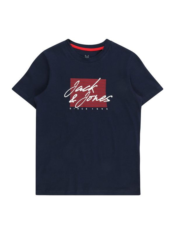 Jack & Jones Junior Jack & Jones Junior Тениска 'ZURI'  нейви синьо / червено / бяло