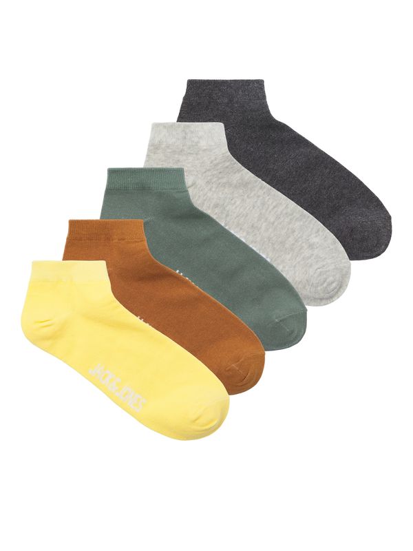 JACK & JONES JACK & JONES Къси чорапи 'BEN'  кафяво / жълто / антрацитно черно / сив меланж / зелено