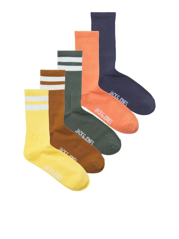 JACK & JONES JACK & JONES Къси чорапи 'CARTER'  нейви синьо / кафяво / жълто / тъмнозелено / оранжево