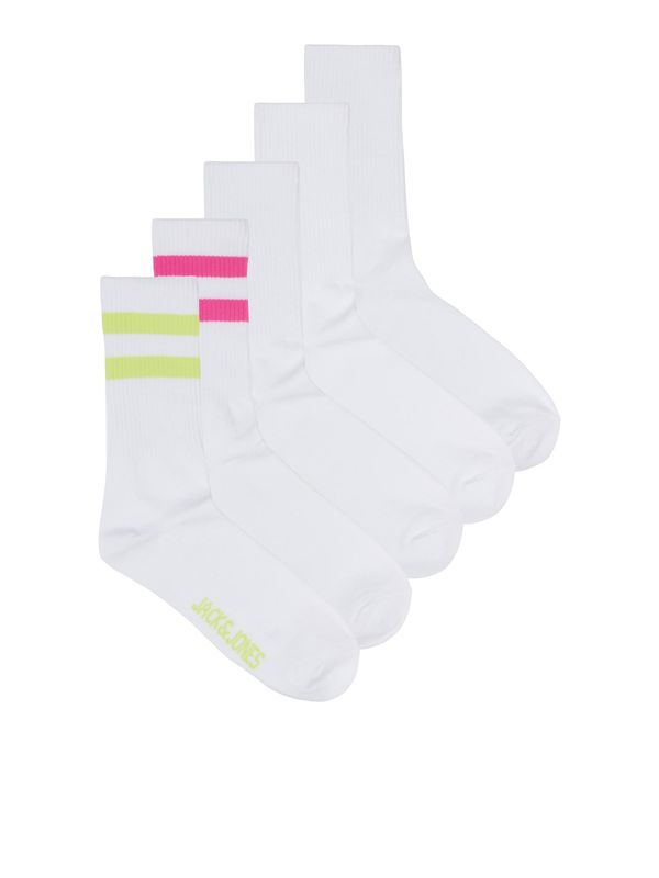 JACK & JONES JACK & JONES Къси чорапи 'CONTRA'  светлозелено / неоново розово / бяло