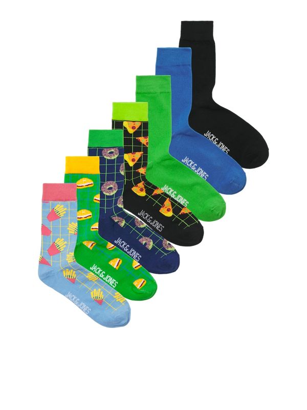 JACK & JONES JACK & JONES Къси чорапи 'JUNKS'  синьо / зелено / черно / бяло
