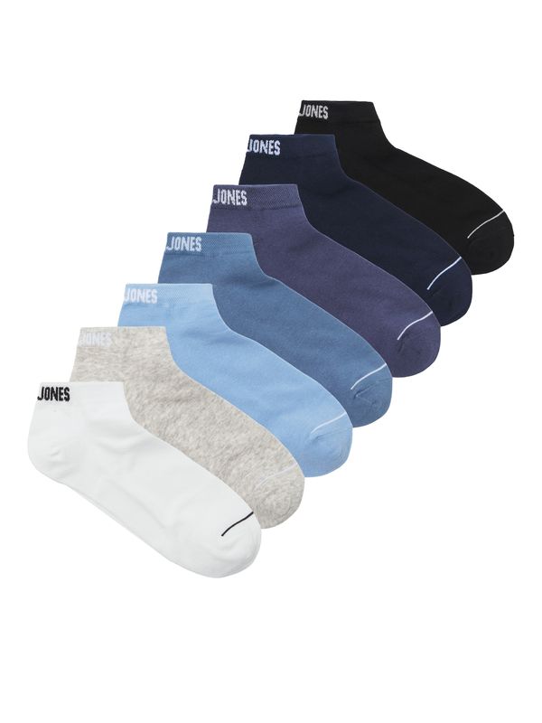 JACK & JONES JACK & JONES Къси чорапи 'OWEN'  морскосиньо / нейви синьо / опушено синьо / нощно синьо / сапфирено синьо / сив меланж / бяло