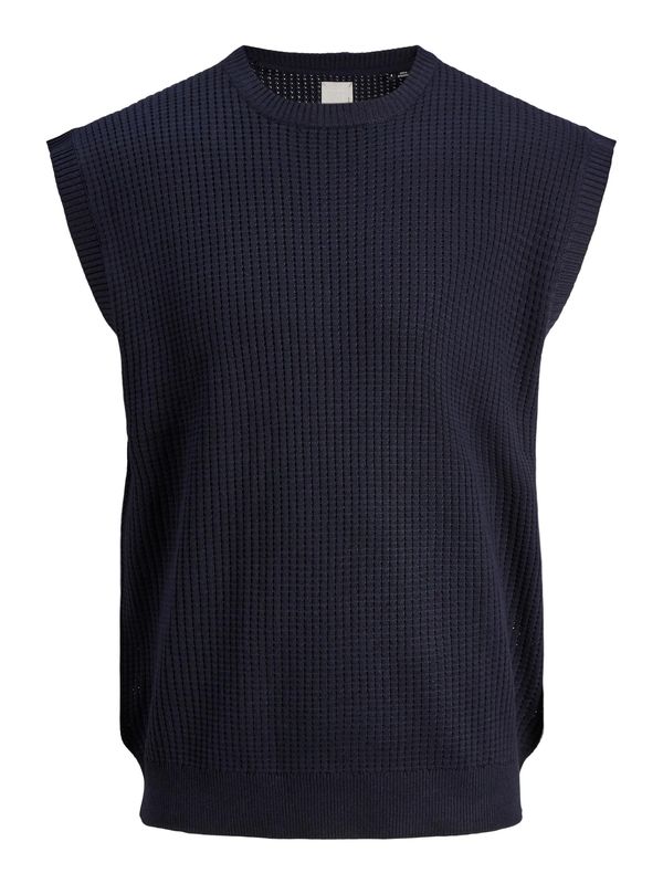 JACK & JONES JACK & JONES Мъжки плетен пуловер без ръкави 'Ondra'  морскосиньо