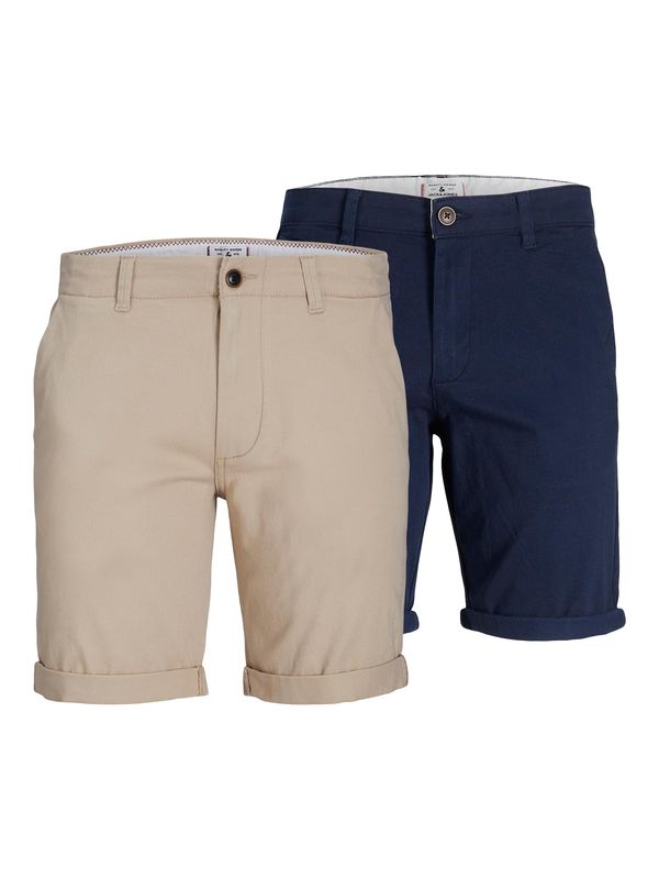 JACK & JONES JACK & JONES Панталон Chino 'Dave'  бежово / нейви синьо