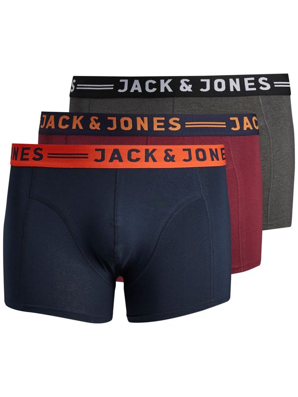 Jack & Jones Plus Jack & Jones Plus Боксерки  нейви синьо / сив меланж / тъмнооранжево / бургундово червено