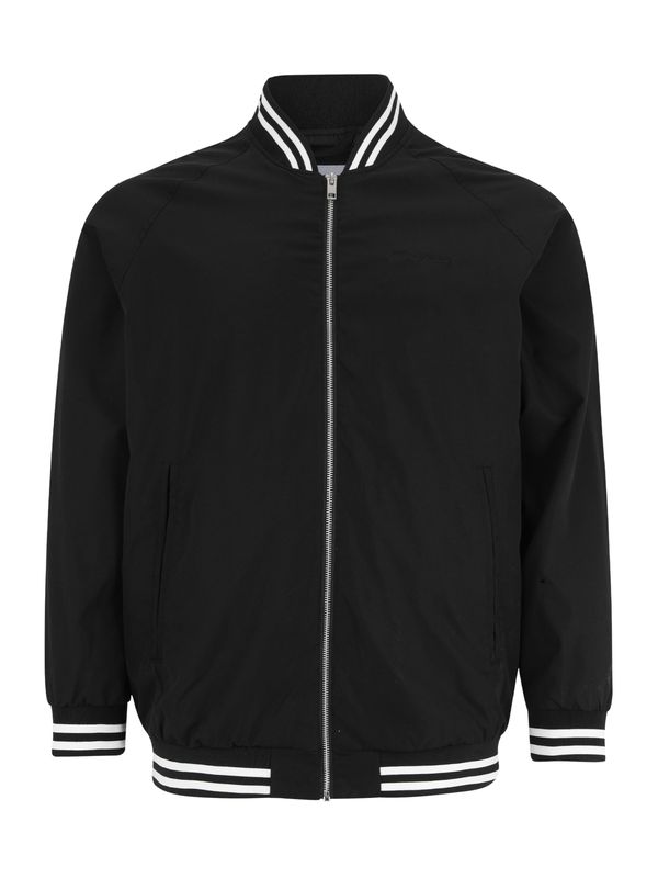 Jack & Jones Plus Jack & Jones Plus Преходно яке 'LUCCA'  черно / бяло