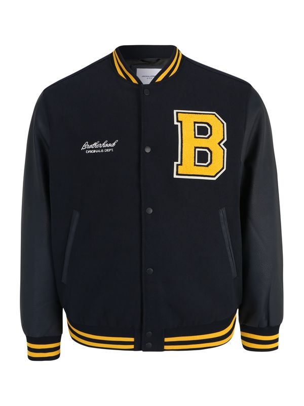 Jack & Jones Plus Jack & Jones Plus Преходно яке  нейви синьо / жълто / бяло