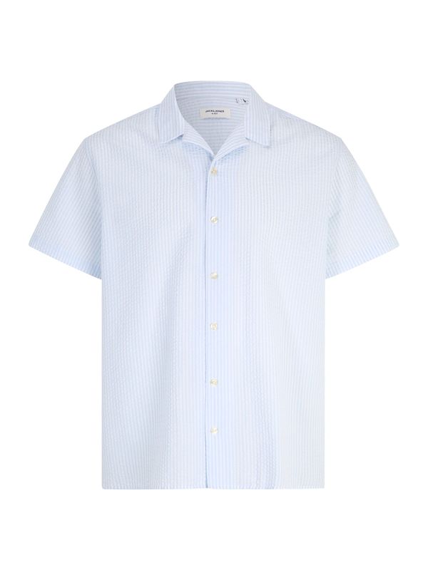 Jack & Jones Plus Jack & Jones Plus Риза 'EASTER PALMA'  светлосиньо / мръсно бяло