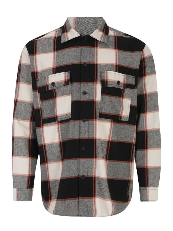 Jack & Jones Plus Jack & Jones Plus Риза 'Fri'  бежово / сиво / оранжево / черно