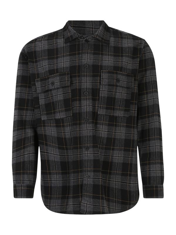 Jack & Jones Plus Jack & Jones Plus Риза 'Fri'  светлокафяво / сив меланж / черно / бяло