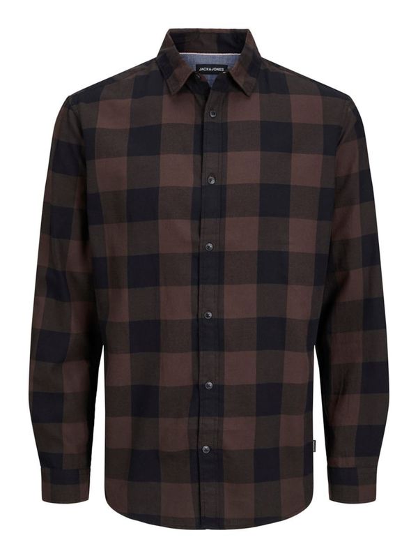 Jack & Jones Plus Jack & Jones Plus Риза 'Gingham'  морскосиньо / кафяво