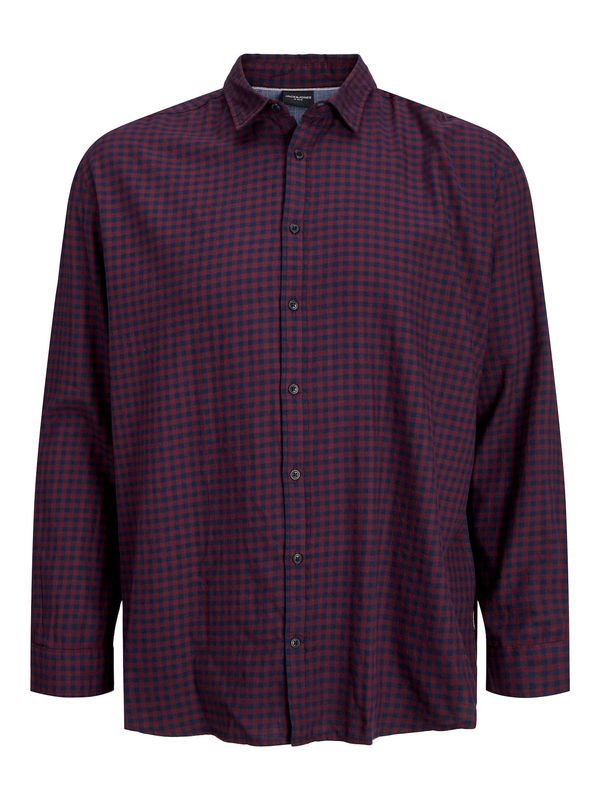 Jack & Jones Plus Jack & Jones Plus Риза 'Gingham'  нейви синьо / боровинка