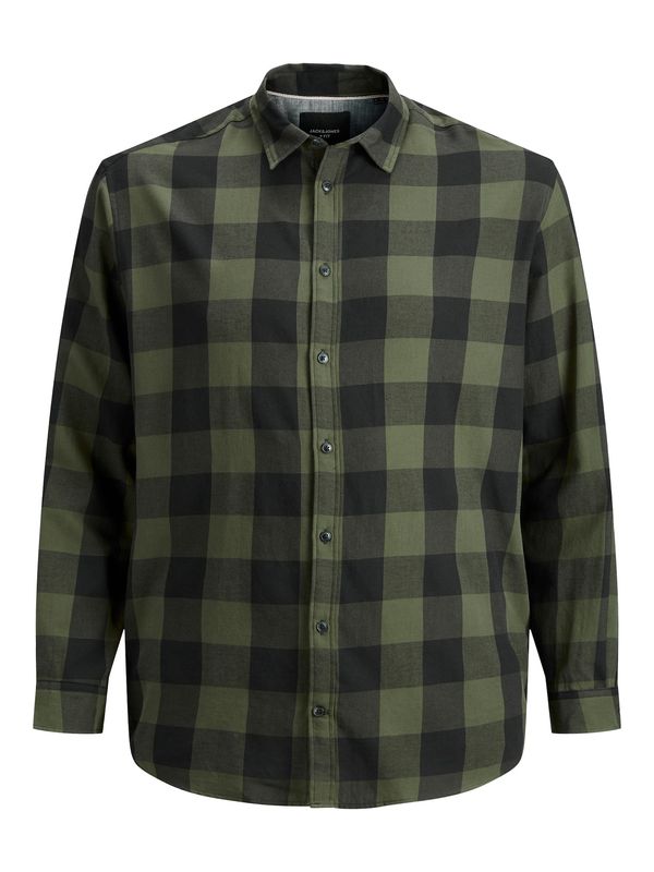 Jack & Jones Plus Jack & Jones Plus Риза 'Gingham'  сиво / тъмнозелено