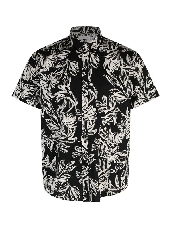 Jack & Jones Plus Jack & Jones Plus Риза 'LAFAYETTE'  черно / бяло