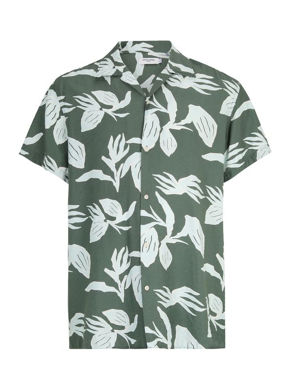 Jack & Jones Plus Jack & Jones Plus Риза 'MARSHALL'  светлосиньо / тъмнозелено / бяло