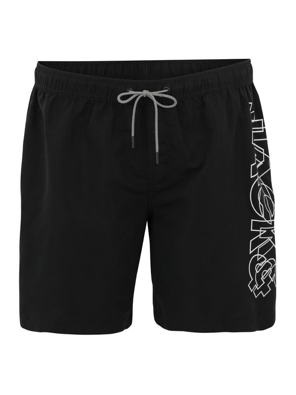 Jack & Jones Plus Jack & Jones Plus Шорти за плуване 'FIJI'  черно / бяло