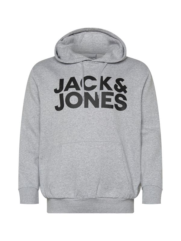 Jack & Jones Plus Jack & Jones Plus Суичър 'Ecorp'  сив меланж / черно